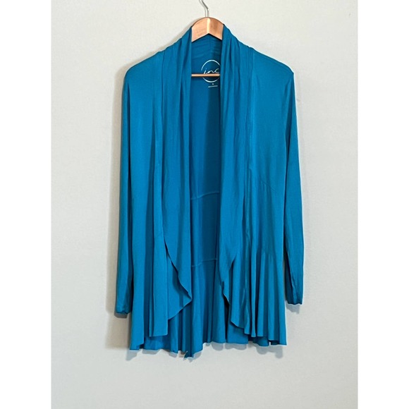 INC Turquoise Lightweight Shawl Collar Open Front Cardigan Sweater Size 1X - Picture 1 of 2